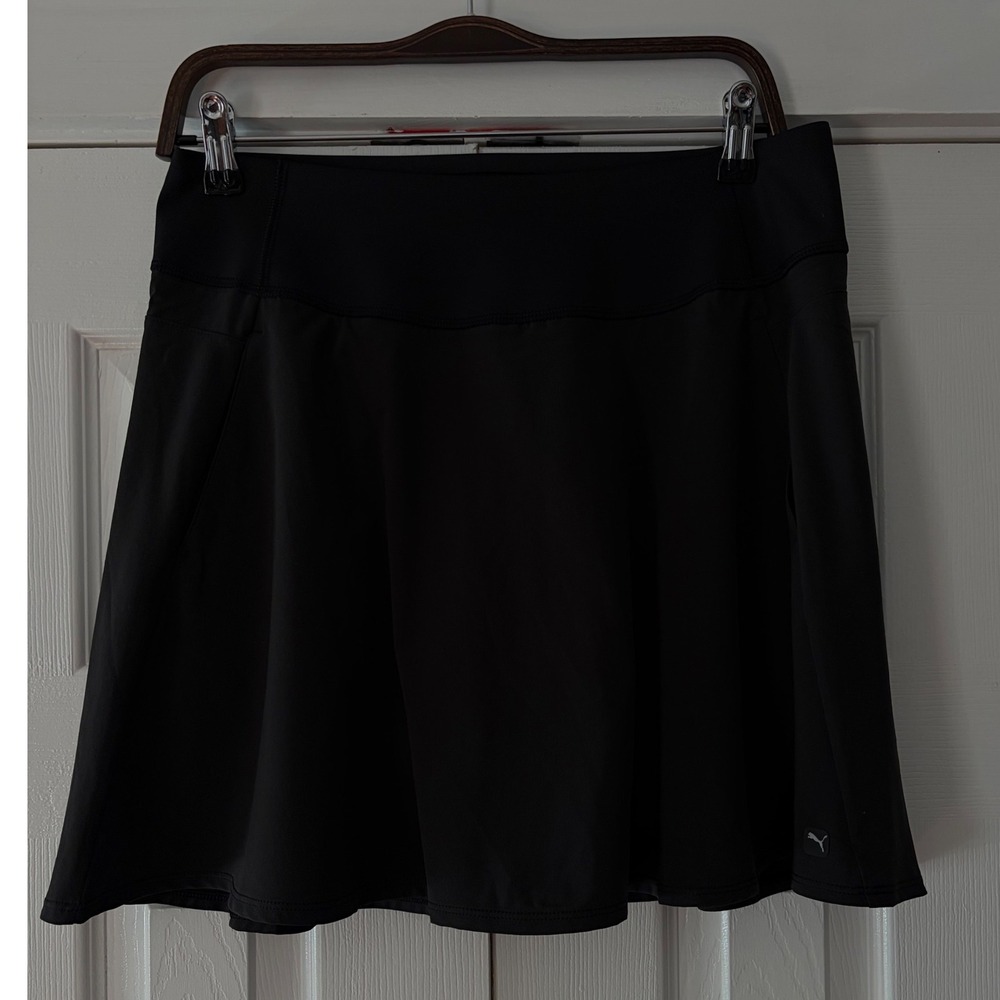 Puma Womens Black Athletic Golf Tennis Skort Side Pockets Size Large L